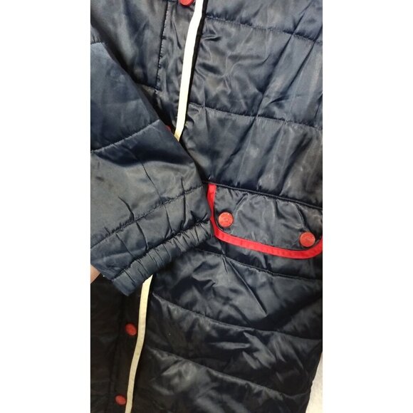 Tommy Hilfiger Puffer Button Down Jacket Women's Size L Blue Red White Vintage - Picture 12 of 15